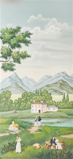 歐美風(fēng)格的手繪墻紙。（受訪者供圖）