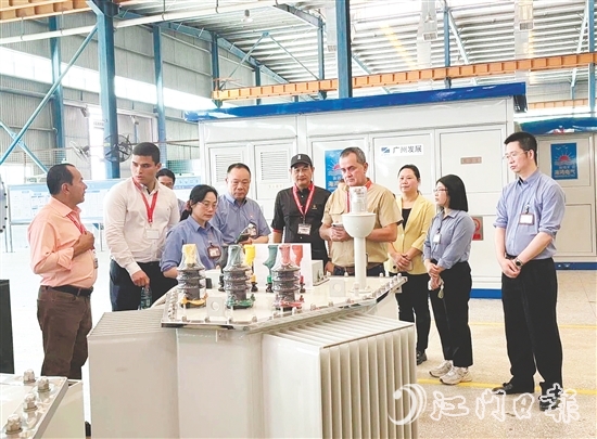 哥斯達(dá)黎加考察團(tuán)走進(jìn)海鴻電氣，深入了解企業(yè)的生產(chǎn)工序。