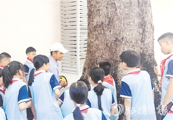 甫草林場的自然教育導(dǎo)師團(tuán)隊(duì)與師生們展開互動(dòng)交流。