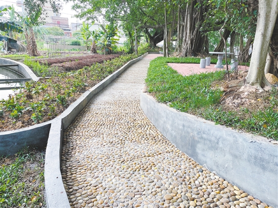 恩平自然村公園里裝設了石凳、石桌、鵝卵石健身路等設施，為村民提供更多的文化活動選擇。