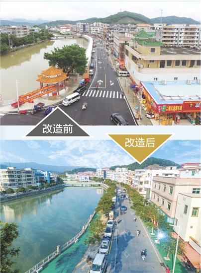 房屋外立面提升改造后，融入東南亞特色元素，打造風(fēng)情濃郁、宜居宜業(yè)的特色示范主街。