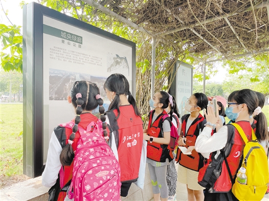 小記者們邊走邊看，感受江海城市品質(zhì)提升。