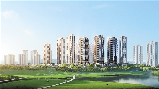 江發(fā)·翡翠觀瀾效果圖。僅為示意，以最終審批為準。